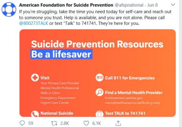 Suicide Prevention Month Nears Conclusion For help call 800-273-TALK or text Talk to 471471. Someone will be waiting for you.